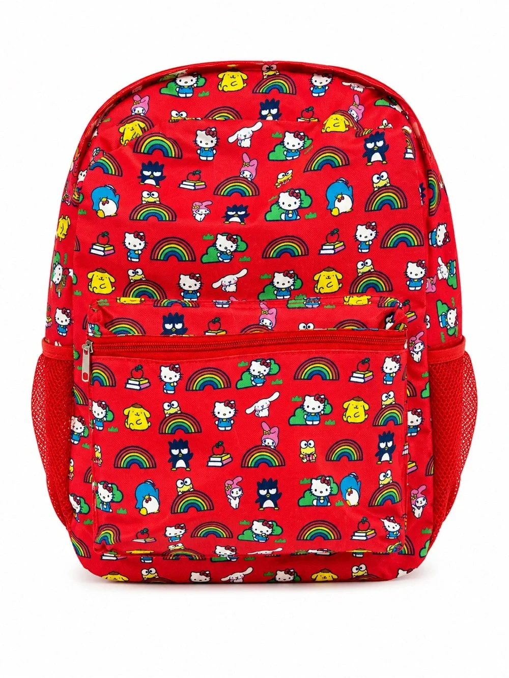 Hello Kitty Red Backpack with Rainbow & Character Pattern
